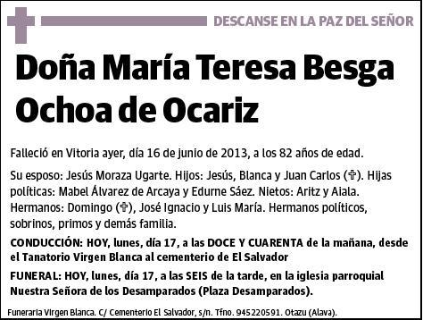 BESGA OCHOA DE OCARIZ,MARIA TERESA