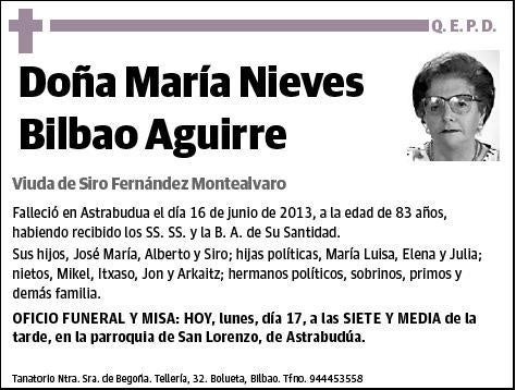 BILBAO AGUIRRE,MARIA NIEVES