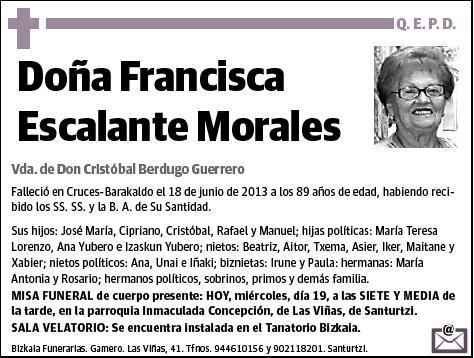 ESCALANTE MORALES,FRANCISCA