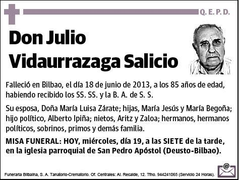 VIDAURRAZAGA SALICIO,JULIO