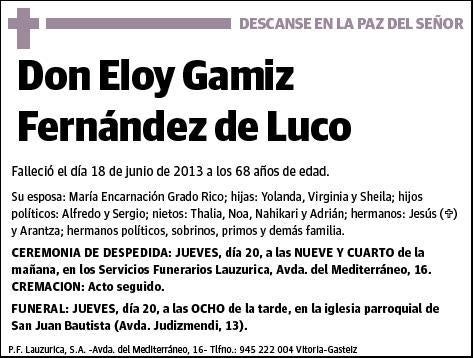 GAMIZ FERNANDEZ DE LUCO,ELOY