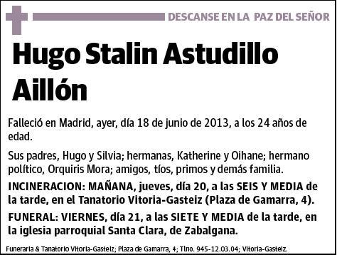 ASTUDILLO AILLON,HUGO STALIN