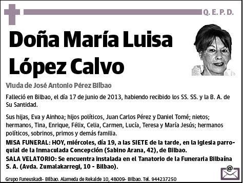LOPEZ CALVO,MARIA LUISA
