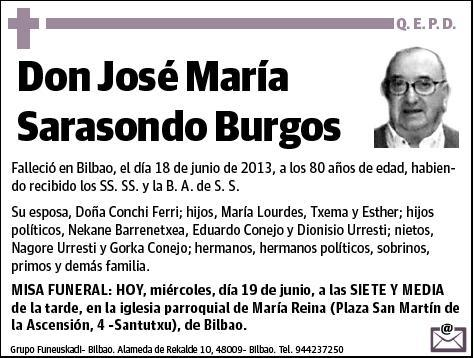 SARASONDO BURGOS,JOSE MARIA