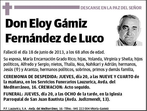 GAMIZ FERNANDEZ DE LUCO,ELOY