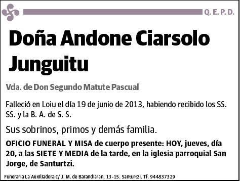 CIARSOLO JUNGUITU,ANDONE