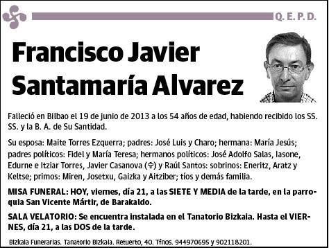 SANTAMARIA ALVAREZ,FRANCISCO JAVIER