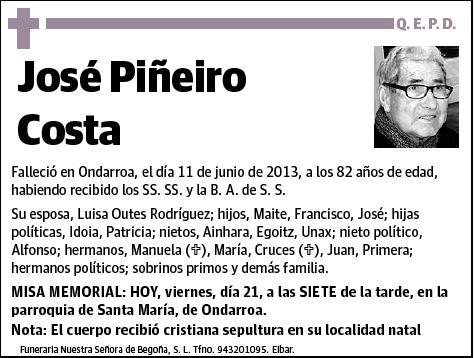 PIÑEIRO COSTA,JOSE