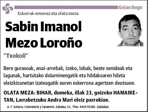 MEZO LOROÑO,SABIN IMANOL