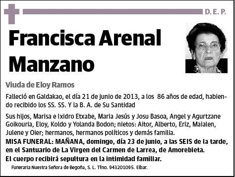 ARENAL MANZANO,FRANCISCA