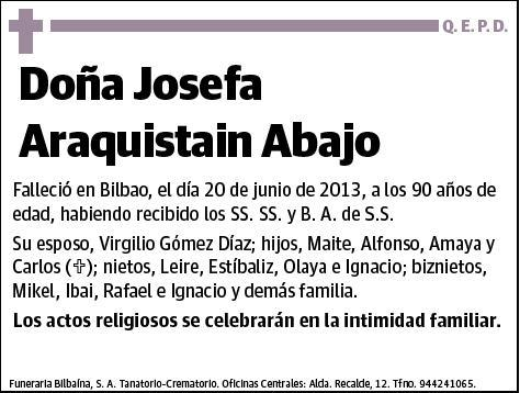 ARAQUISTAIN ABAJO,JOSEFA