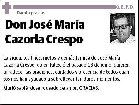 CAZORLA CRESPO,JOSE MARIA