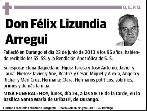 LIZUNDIA ARREGUI,FELIX