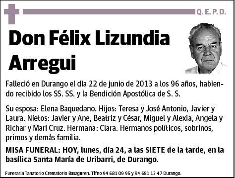 LIZUNDIA ARREGUI,FELIX