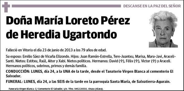 PEREZ DE HEREDIA UGARTONDO,MARIA LORETO