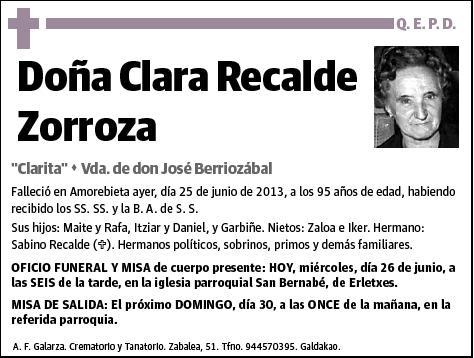 RECALDE ZORROZA,CLARA