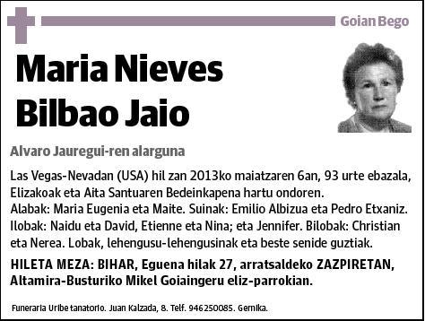 BILBAO JAIO,MARIA NIEVES