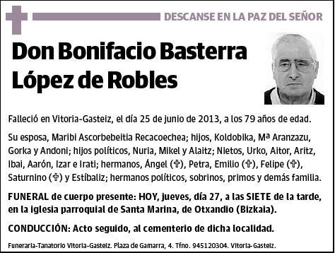 BASTERRA LOPEZ DE ROBLES,BONIFACIO