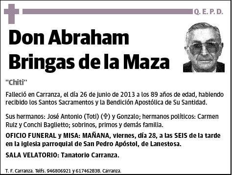 BRINGAS DE LA MAZA,ABRAHAM