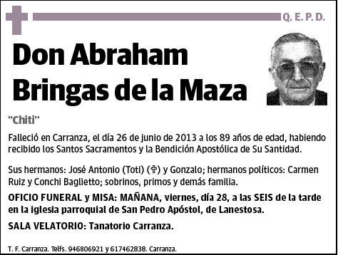 BRINGAS DE LA MAZA,ABRAHAM