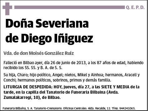 DE DIEGO IÑIGUEZ,SEVERIANA