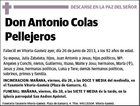 COLAS PELLEJEROS,ANTONIO