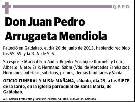 ARRUGAETA MENDIOLA,JUAN PEDRO