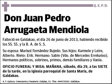 ARRUGAETA MENDIOLA,JUAN PEDRO