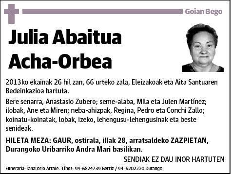 ABAITUA ACHA-ORBEA,JULIA