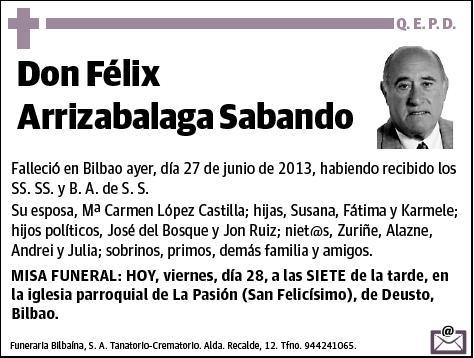 ARRIZABALAGA SABANDO,FELIX