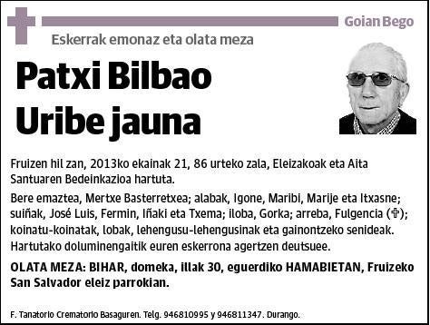 BILBAO URIBE,PATXI