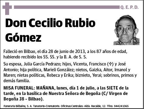 RUBIO GOMEZ,CECILIO