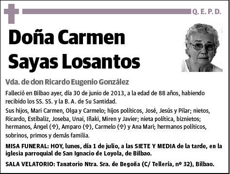 SAYAS LOSANTOS,CARMEN