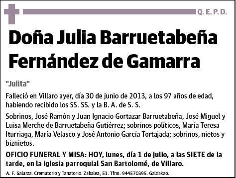 BARRUETABEÑA FERNANDEZ DE GAMARRA,JULIA