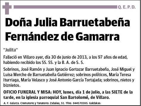 BARRUETABEÑA FERNANDEZ DE GAMARRA,JULIA