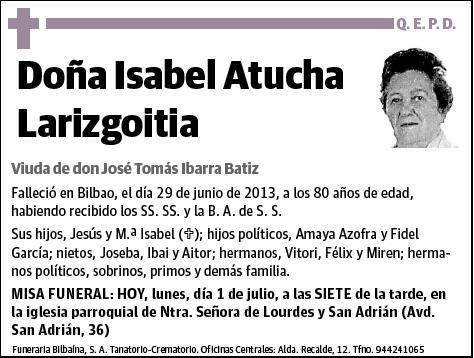 ATUCHA LARIZGOITIA,ISABEL