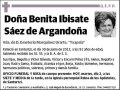 IBISATE SAEZ DE ARGANDOÑA,BENITA