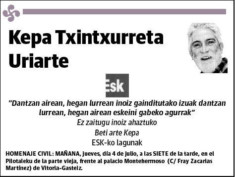 TXINTXURRETA URIARTE,KEPA