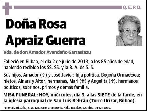 APRAIZ GUERRA,ROSA