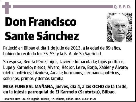 SANTE SANCHEZ,FRANCISCO