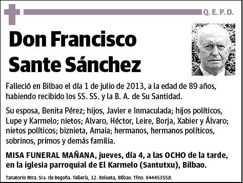 SANTE SANCHEZ,FRANCISCO