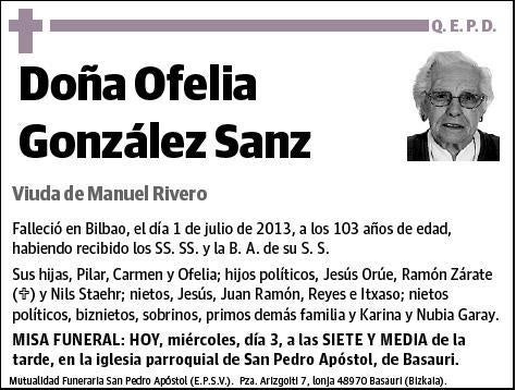 GONZALEZ SANZ,OFELIA