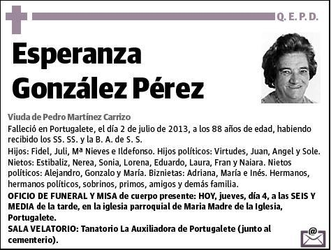 GONZALEZ PEREZ,ESPERANZA