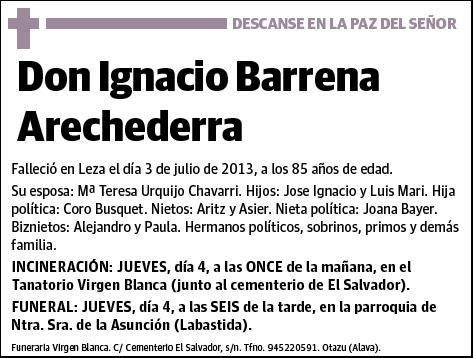 BARRENA ARECHEDERRA,IGNACIO