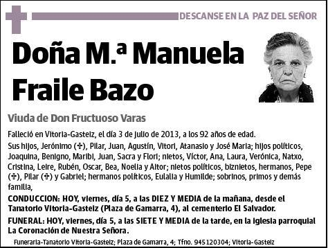 FRAILE BAZO,MANUELA