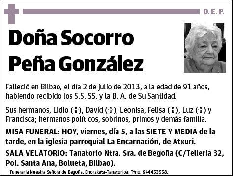 PEÑA GONZALEZ,SOCORRO