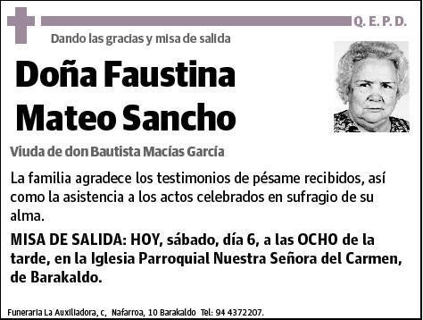 MATEO SANCHO,FAUSTINA