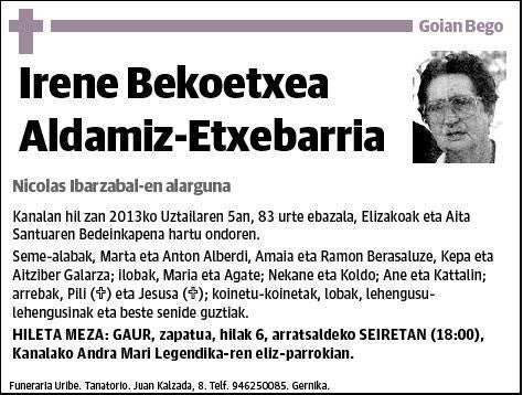 ALDAMIZ ETXEBARRIA BEKOETXEA,IRENE