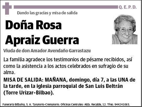 APRAIZ GUERRA,ROSA