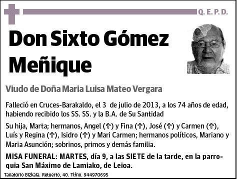 GOMEZ MEÑIQUE,SIXTO